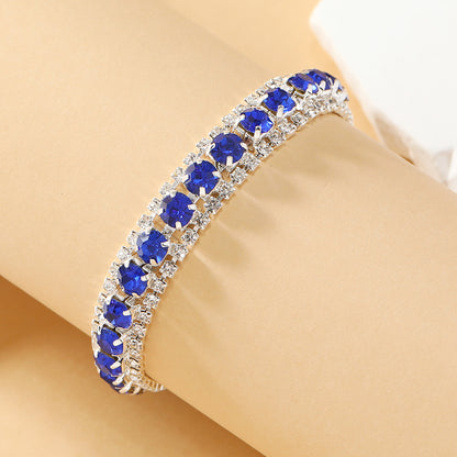 Glam Luxurious Geometric Alloy Inlay Rhinestones Gold Plated Women's Bracelets