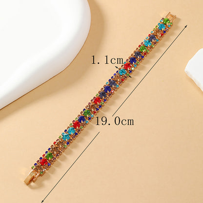 Glam Luxurious Geometric Alloy Inlay Rhinestones Gold Plated Women's Bracelets