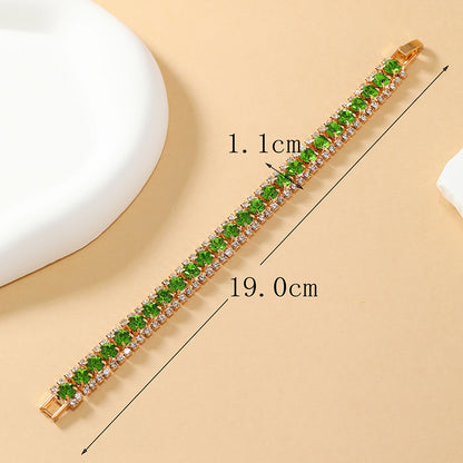 Glam Luxurious Geometric Alloy Inlay Rhinestones Gold Plated Women's Bracelets