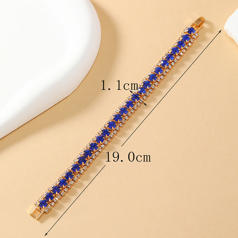 Glam Luxurious Geometric Alloy Inlay Rhinestones Gold Plated Women's Bracelets