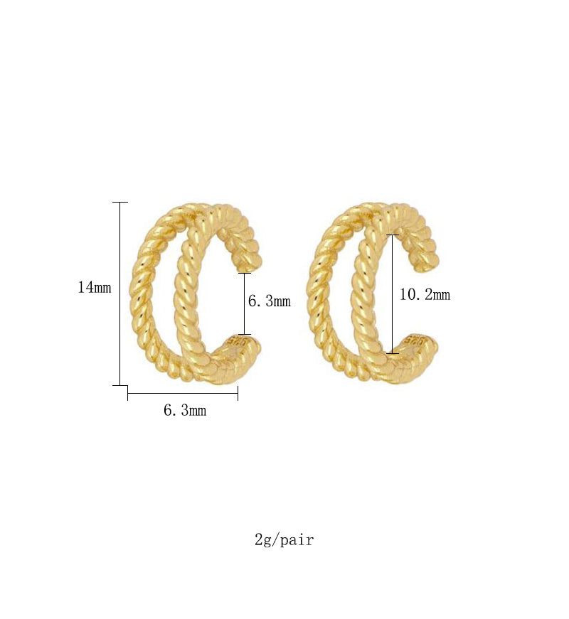 1 Pair Simple Style Geometric Plating Inlay Copper Zircon 18k Gold Plated Hoop Earrings Ear Cuffs Ear Studs