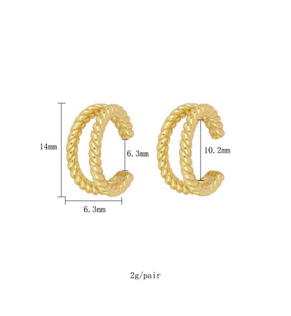 1 Pair Simple Style Geometric Plating Inlay Copper Zircon 18k Gold Plated Hoop Earrings Ear Cuffs Ear Studs