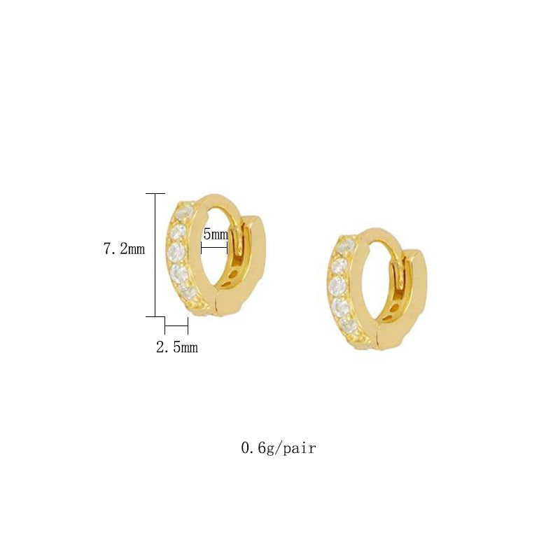 1 Pair Simple Style Geometric Plating Inlay Copper Zircon 18k Gold Plated Hoop Earrings Ear Cuffs Ear Studs