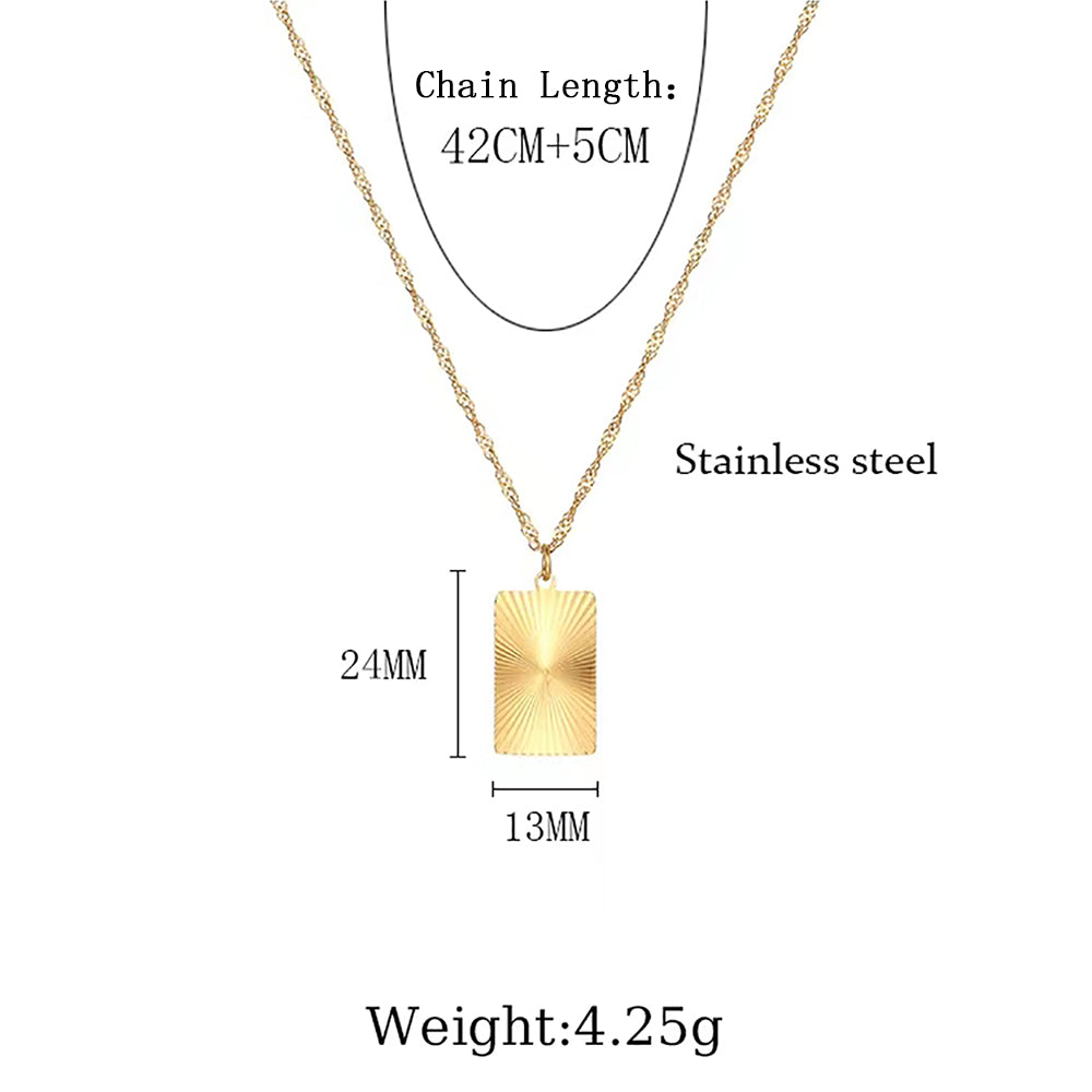 Ig Style Sweet Heart Shape Stainless Steel Plating Carving 18k Gold Plated Pendant Necklace