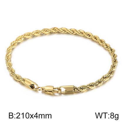 Simple Style Twist Stainless Steel Plating Bracelets