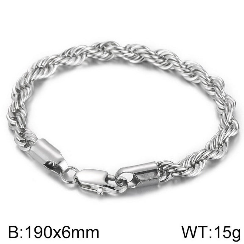 Simple Style Twist Stainless Steel Plating Bracelets