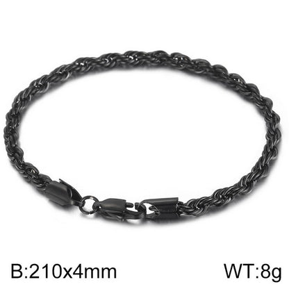 Simple Style Twist Stainless Steel Plating Bracelets