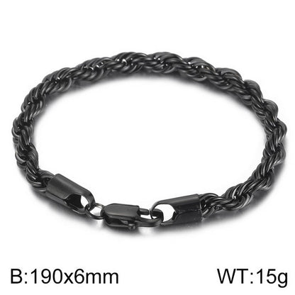 Simple Style Twist Stainless Steel Plating Bracelets