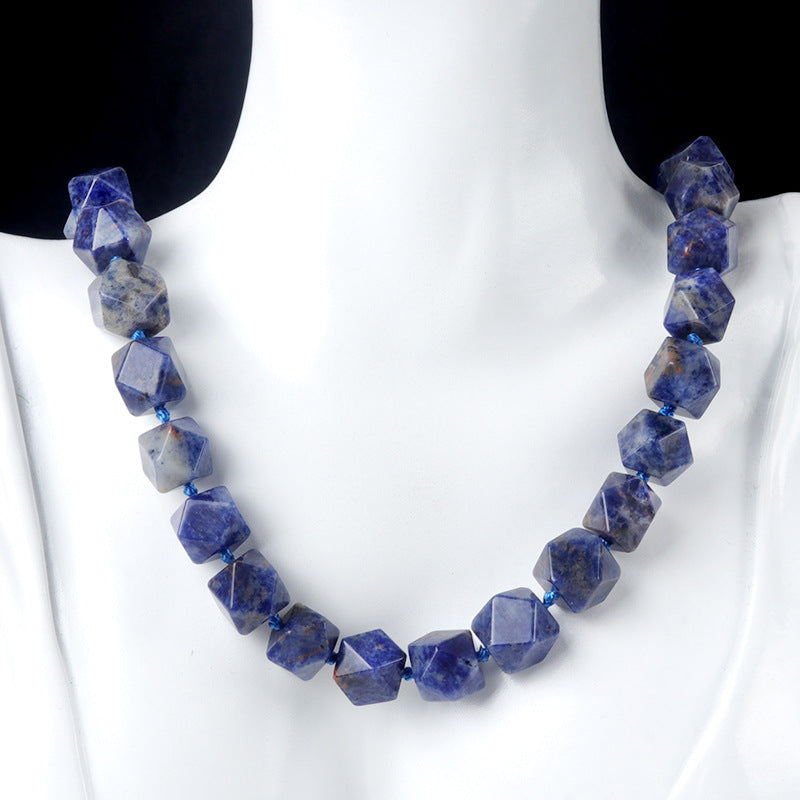 Fashion Geometric Crystal Agate Beaded Necklace