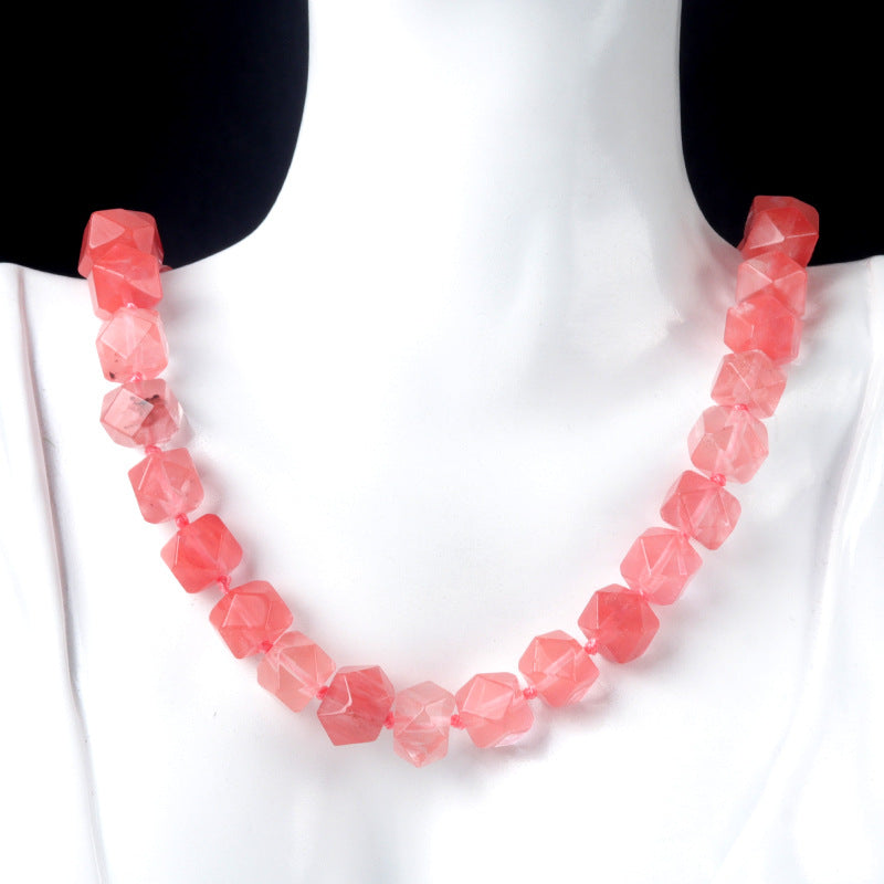 Fashion Geometric Crystal Agate Beaded Necklace