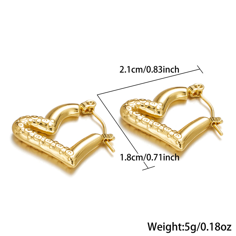 1 Pair Simple Style Classic Style Heart Shape Bee Plating Stainless Steel 18k Gold Plated Earrings