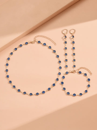 Elegant Geometric Alloy Plastic Women's Bracelets Earrings Necklace