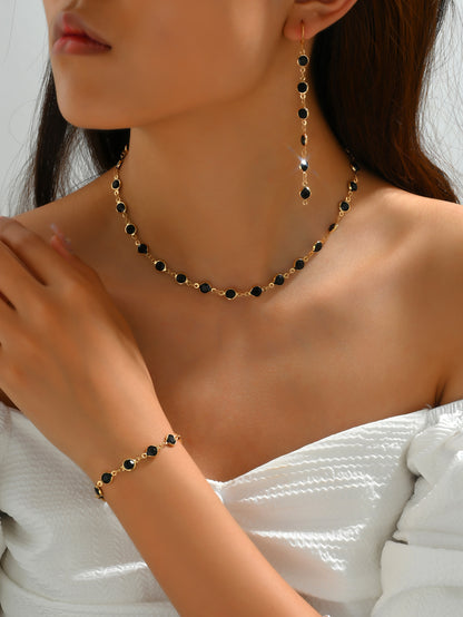 Elegant Geometric Alloy Plastic Women's Bracelets Earrings Necklace