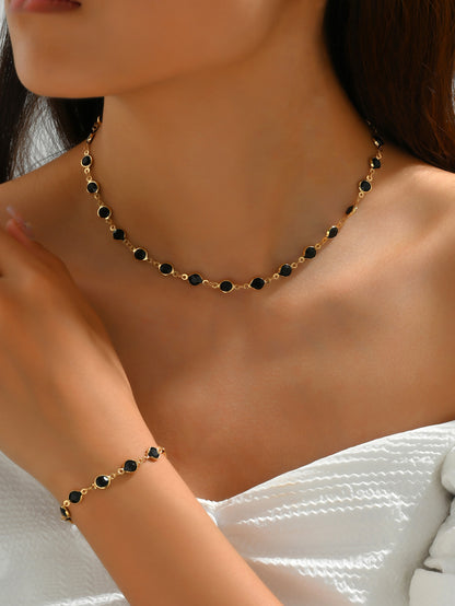 Elegant Geometric Alloy Plastic Women's Bracelets Earrings Necklace