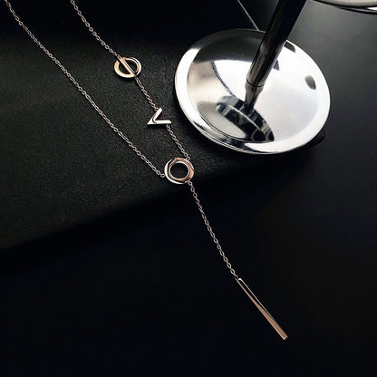 Simple Style Classic Style Letter Stainless Steel Titanium Steel Rose Gold Plated Necklace