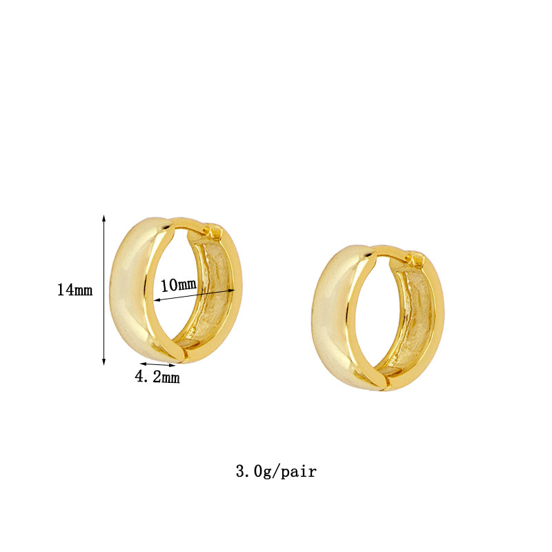 1 Pair Simple Style Geometric Plating Inlay Copper Zircon 18k Gold Plated Hoop Earrings Ear Cuffs