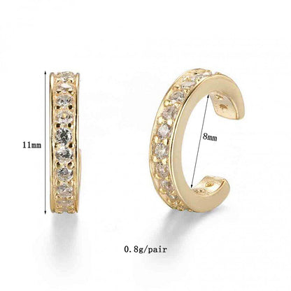 1 Pair Simple Style Geometric Plating Inlay Copper Zircon 18k Gold Plated Hoop Earrings Ear Cuffs