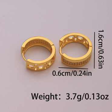 1 Pair Elegant Romantic Colorful Star Heart Shape Plating Hollow Out Inlay Metal Copper Zircon 18k Gold Plated Hoop Earrings