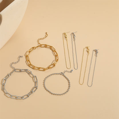 Elegant Simple Style Commute Paper Clip Copper 14k Gold Plated White Gold Plated Bracelets Necklace In Bulk