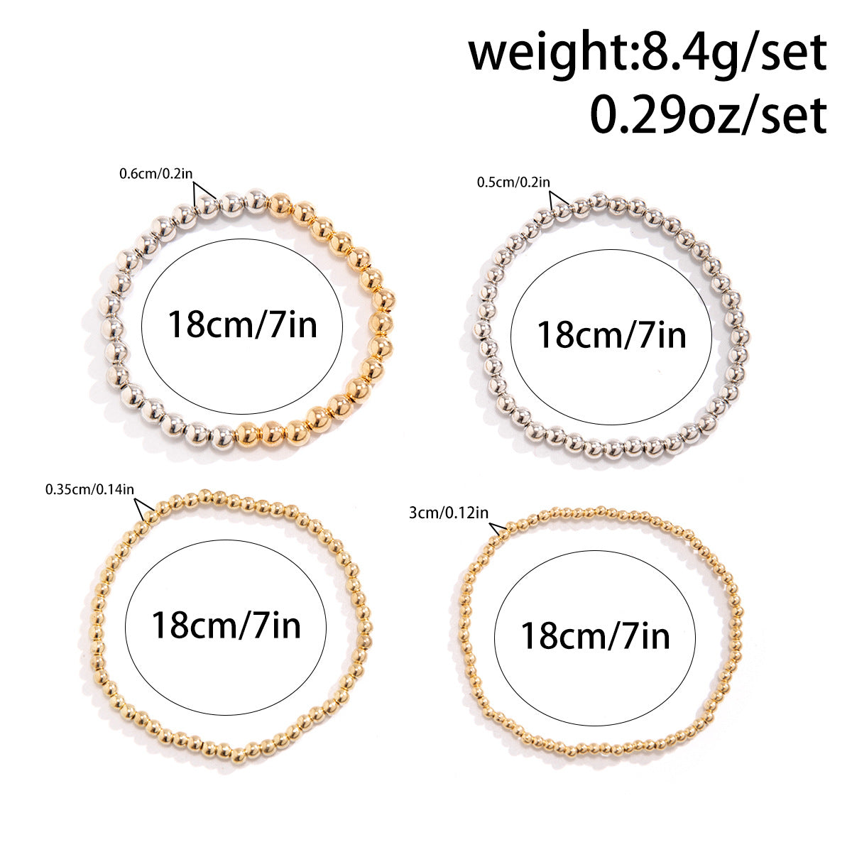 Casual Heart Shape Steel Beaded Bracelets