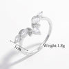 Ig Style Elegant Shiny Square Heart Shape Flower Sterling Silver Hollow Out Inlay Zircon White Gold Plated Rhodium Plated Rings