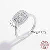 Ig Style Elegant Shiny Square Heart Shape Flower Sterling Silver Hollow Out Inlay Zircon White Gold Plated Rhodium Plated Rings