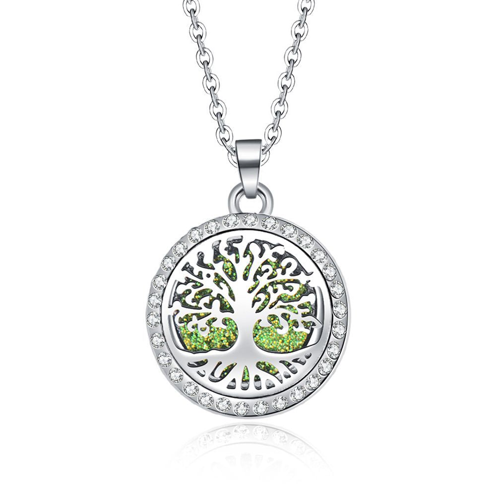 Fashion Tree Alloy Inlay Rhinestones Unisex Pendant Necklace 1 Piece