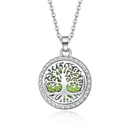 Fashion Tree Alloy Inlay Rhinestones Unisex Pendant Necklace 1 Piece