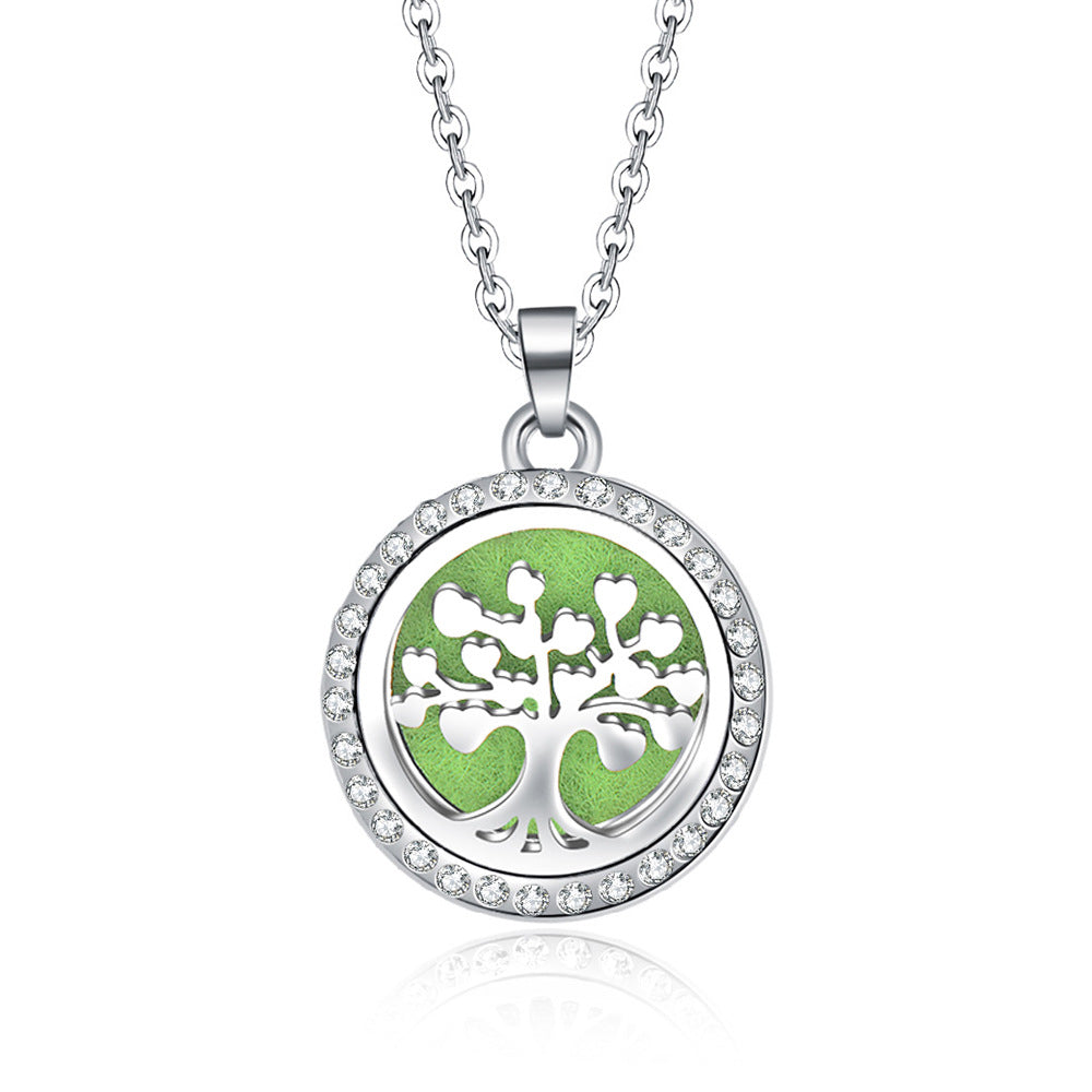 Fashion Tree Alloy Inlay Rhinestones Unisex Pendant Necklace 1 Piece