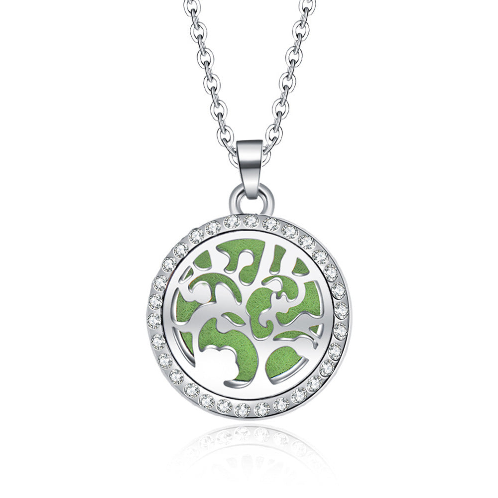 Fashion Tree Alloy Inlay Rhinestones Unisex Pendant Necklace 1 Piece