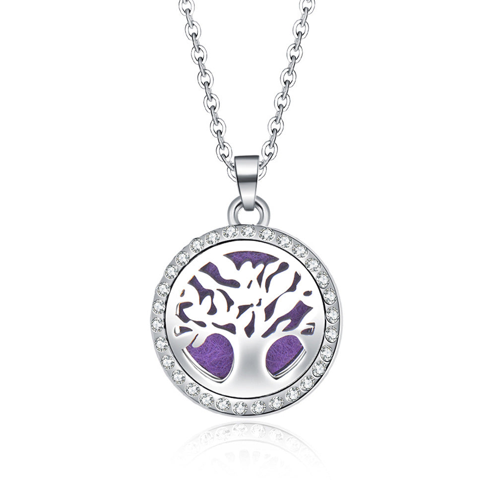 Fashion Tree Alloy Inlay Rhinestones Unisex Pendant Necklace 1 Piece