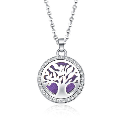 Fashion Tree Alloy Inlay Rhinestones Unisex Pendant Necklace 1 Piece