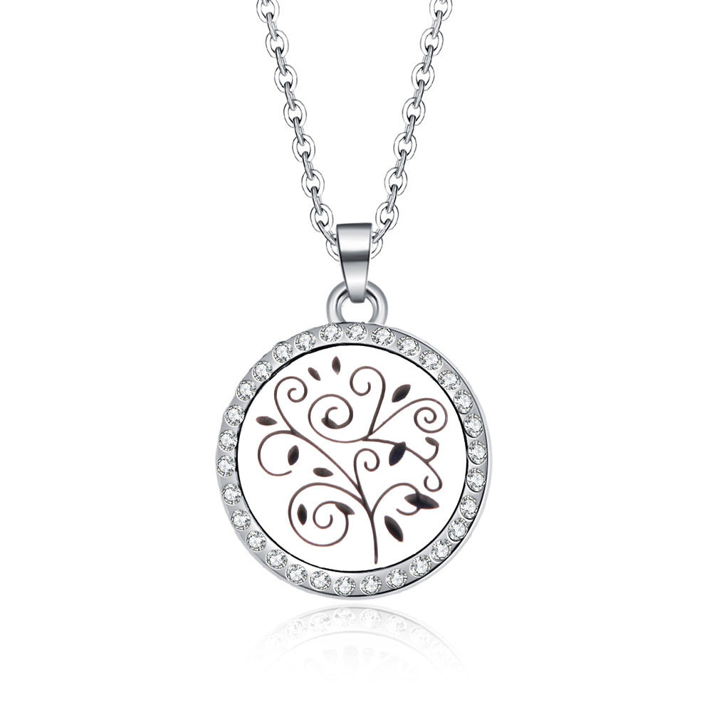 Fashion Tree Alloy Inlay Rhinestones Unisex Pendant Necklace 1 Piece