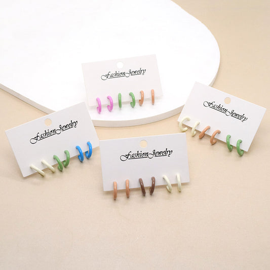 1 Set Casual Cute Simple Style Solid Color Alloy Earrings