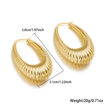 1 Pair Simple Style Classic Style Solid Color Plating Stainless Steel 18k Gold Plated Earrings