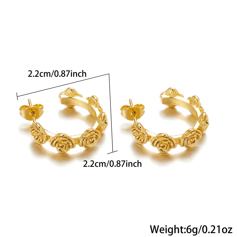 1 Pair Simple Style Classic Style Solid Color Plating Stainless Steel 18k Gold Plated Earrings