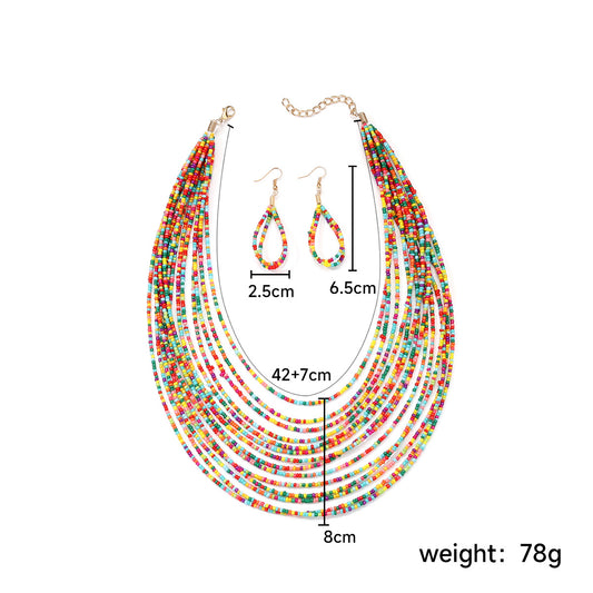 Ethnic Style Streetwear Colorful Alloy Women's Earrings Necklace