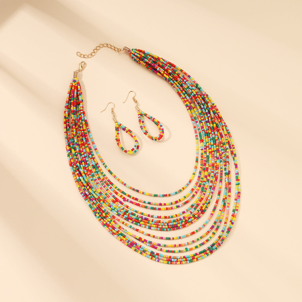 Ethnic Style Streetwear Colorful Alloy Women's Earrings Necklace