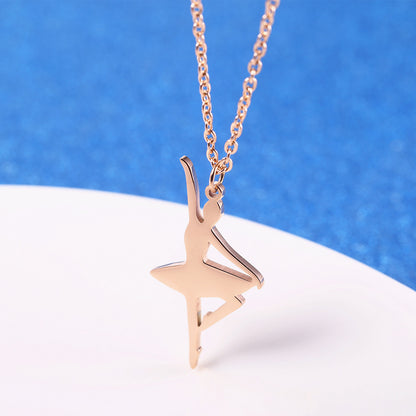 Simple Style Commute Solid Color Stainless Steel Plating Gold Plated Pendant Necklace