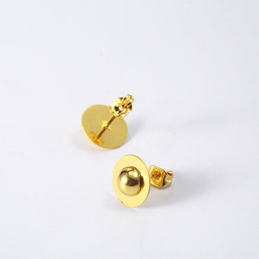 Wholesale Simple Style Commute Solid Color Titanium Steel Plating Gold Plated Earrings Necklace