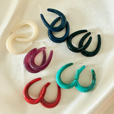 1 Pair Casual Simple Style Roman Style U Shape Arylic Ear Studs