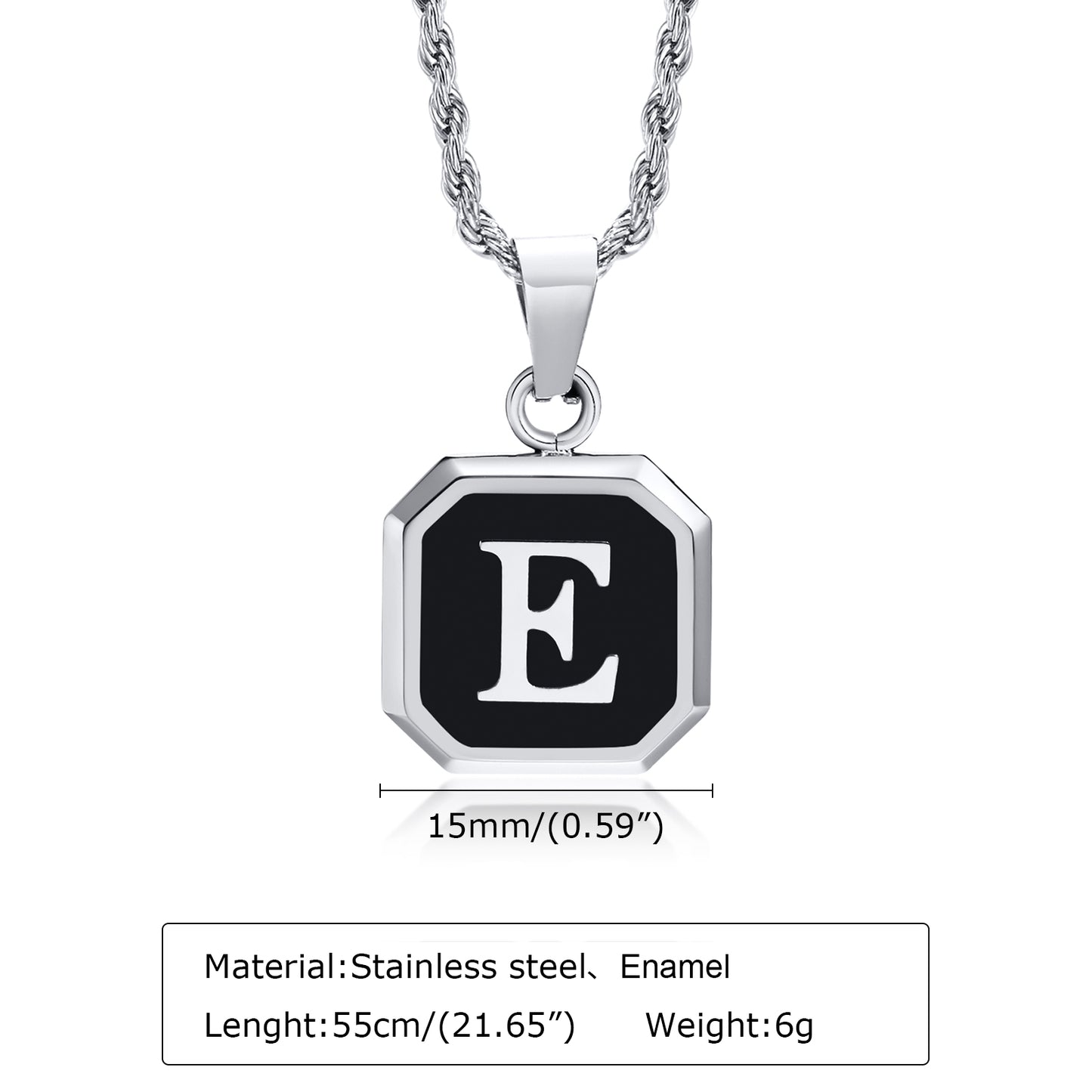 Hip-hop Letter Stainless Steel Enamel Pendant Necklace