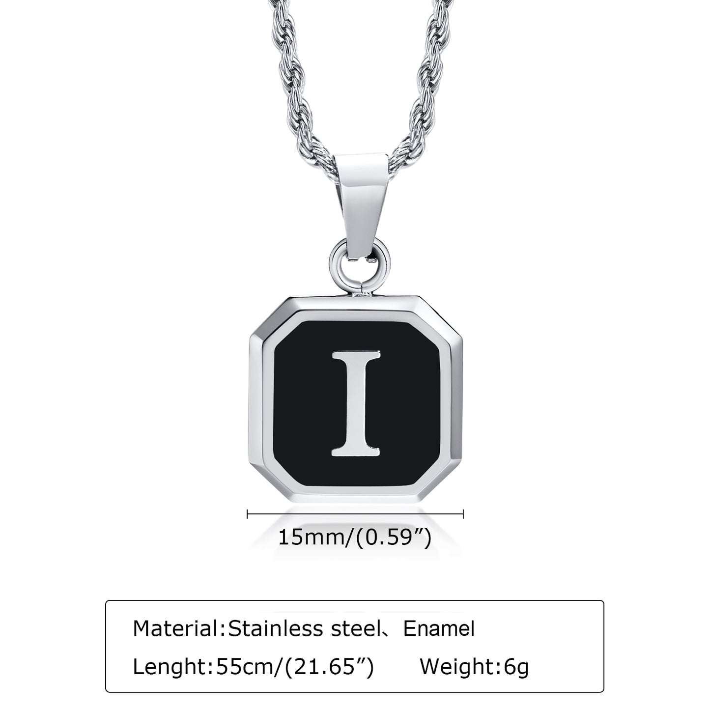 Hip-hop Letter Stainless Steel Enamel Pendant Necklace