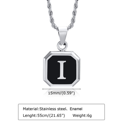 Hip-hop Letter Stainless Steel Enamel Pendant Necklace