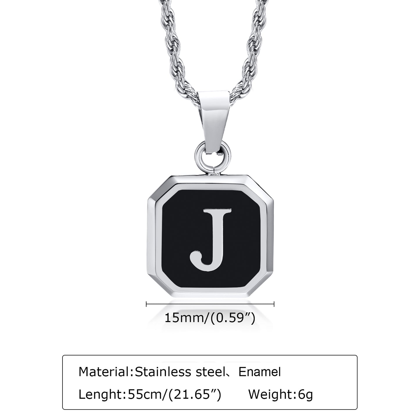 Hip-hop Letter Stainless Steel Enamel Pendant Necklace