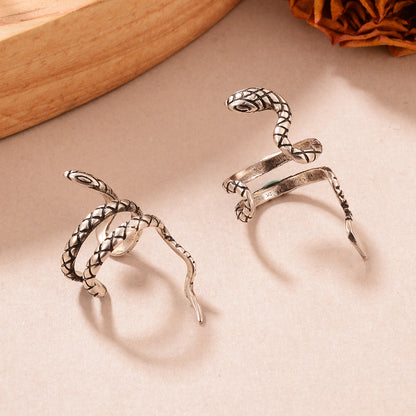 1 Pair Cool Style Snake Plating Copper Plated Thai Silver Ear Cuffs