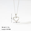 Elegant Sweet Heart Shape Stainless Steel Inlay Zircon White Gold Plated Gold Plated Pendant Necklace