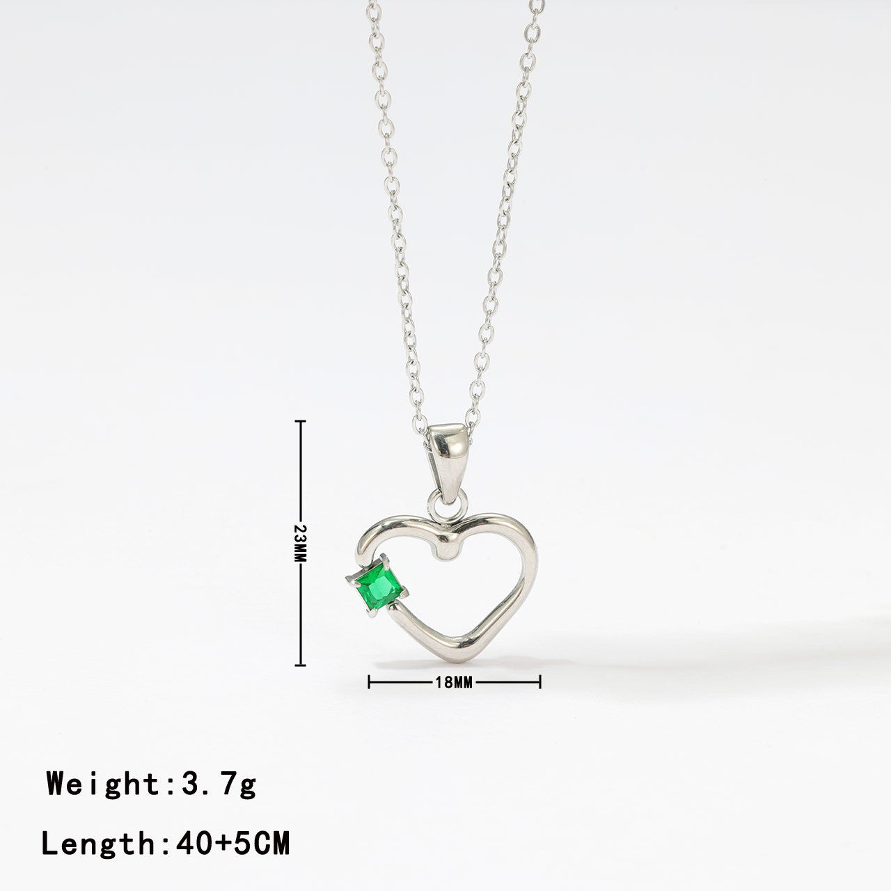 Elegant Sweet Heart Shape Stainless Steel Inlay Zircon White Gold Plated Gold Plated Pendant Necklace