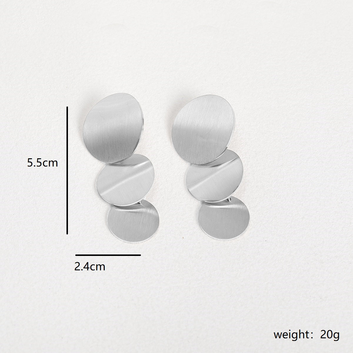 1 Pair Simple Style Round Stainless Steel Plating 18k Gold Plated White Gold Plated Drop Earrings