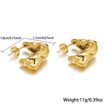 1 Pair Simple Style Classic Style Water Droplets Plating Stainless Steel 18k Gold Plated Earrings